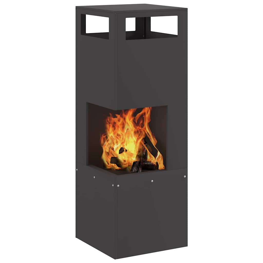 Vidaxl Feuerkorb schwarz 35 x 35 x 100 cm Stahl