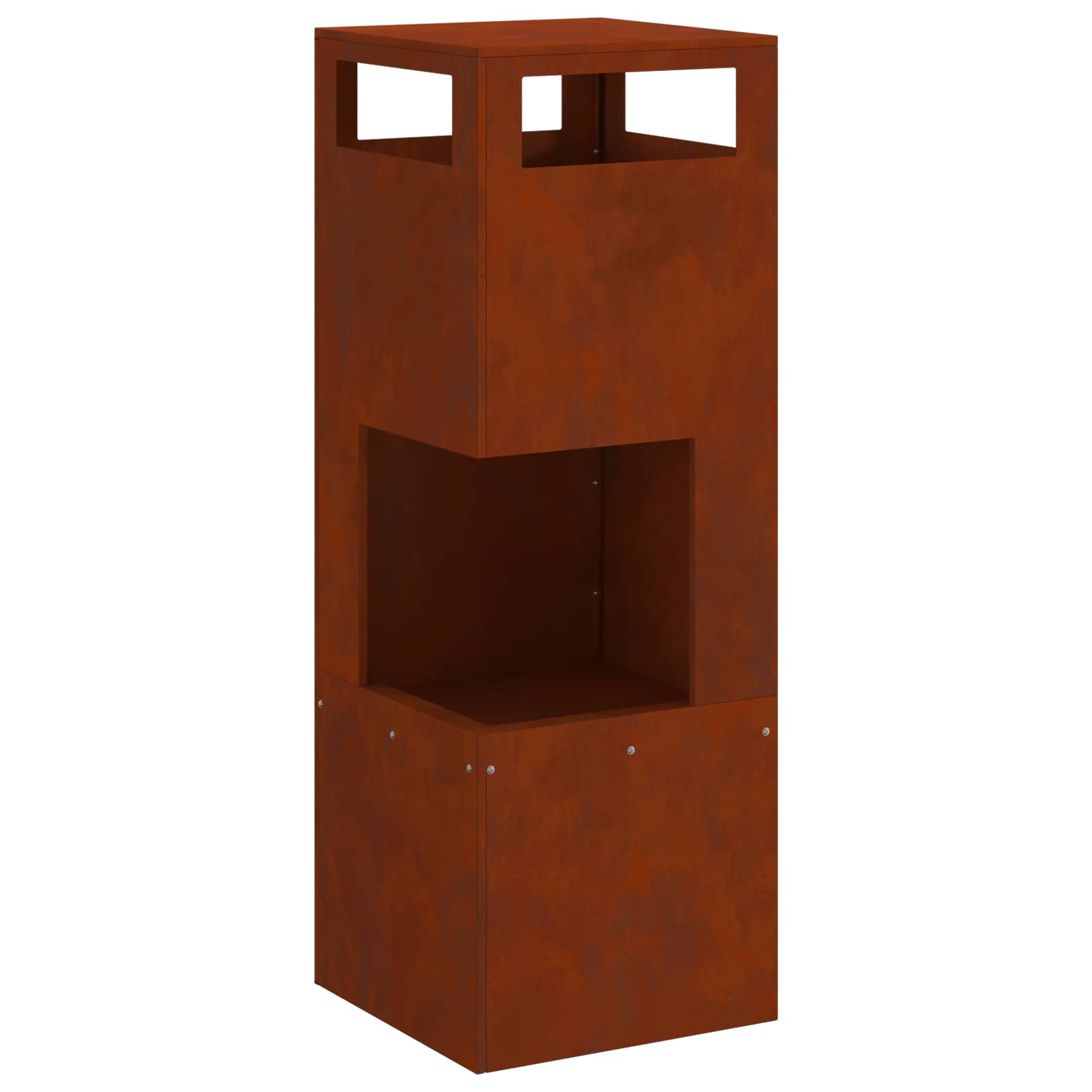Vidaxl Feuerkorb braun 35 x 35 x 100 cm Stahl