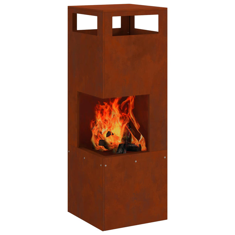 Vidaxl Feuerkorb braun 35 x 35 x 100 cm Stahl