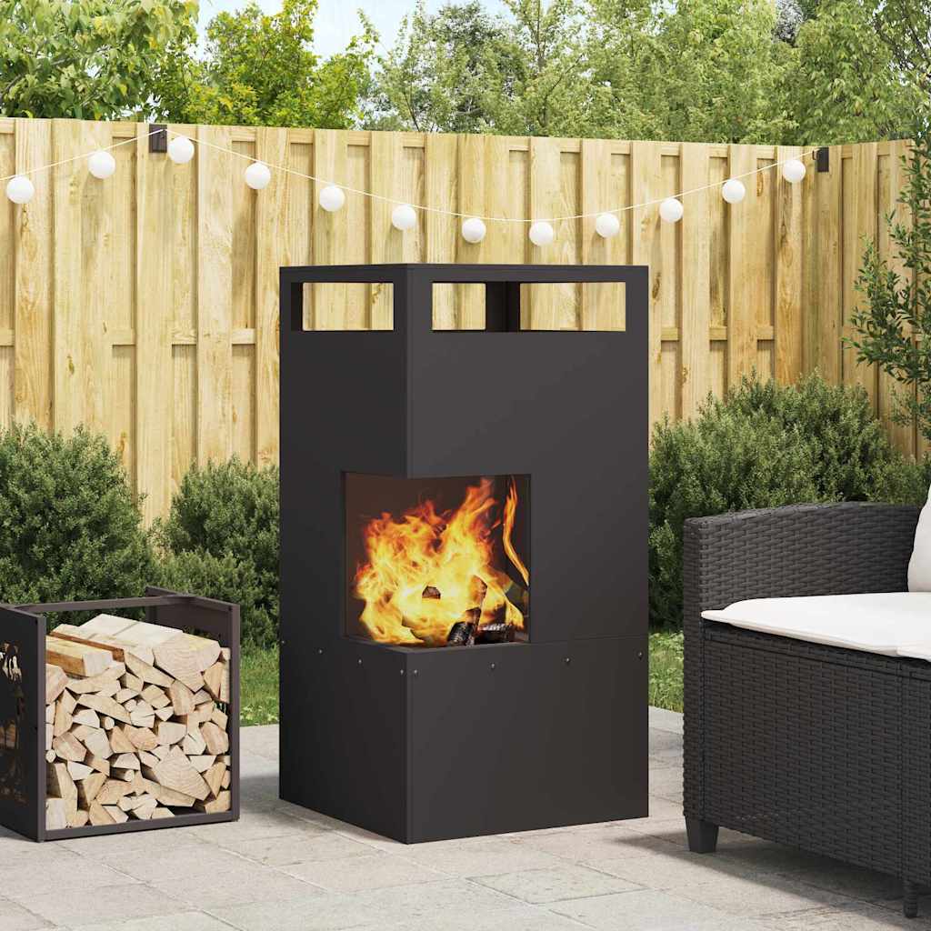 Vidaxl Feuerkorb schwarz 50 x 50 x 100 cm Stahl