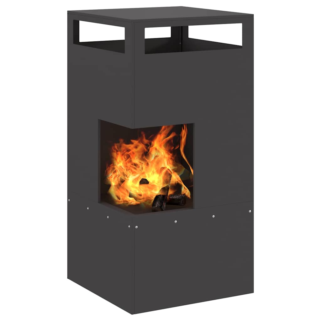 Vidaxl Feuerkorb schwarz 50 x 50 x 100 cm Stahl