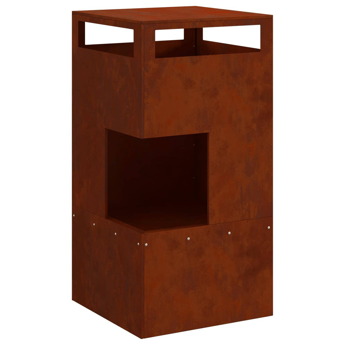 Vidaxl Feuerkorb braun 50 x 50 x 100 cm Stahl