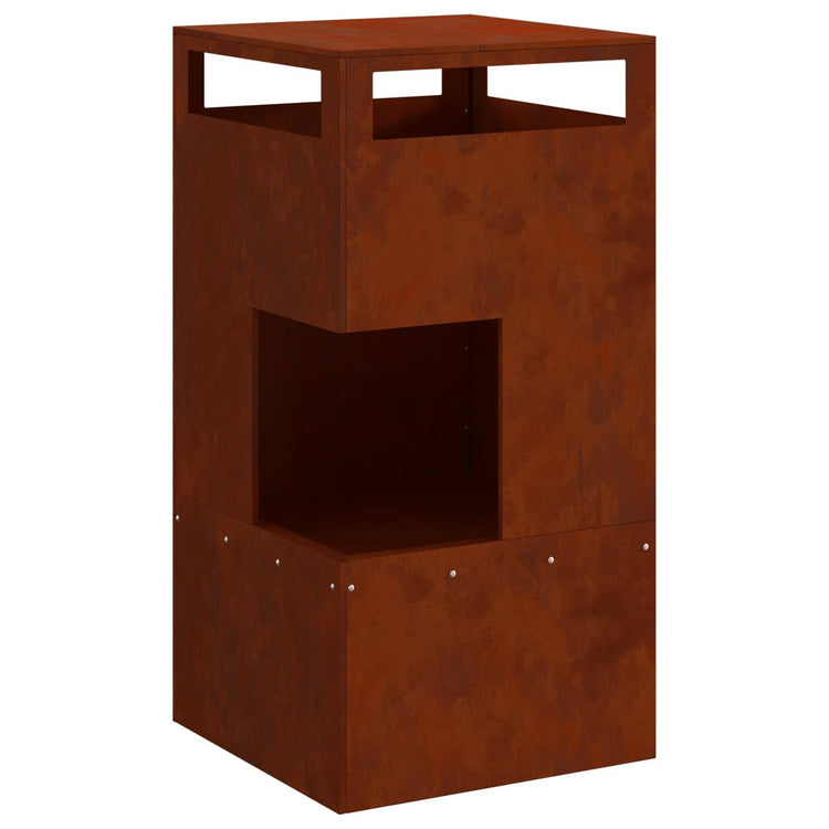 Vidaxl Feuerkorb braun 50 x 50 x 100 cm Stahl