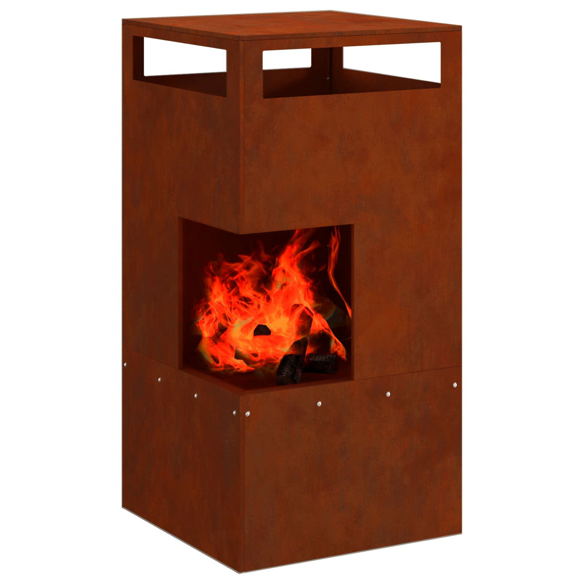 Vidaxl Feuerkorb braun 50 x 50 x 100 cm Stahl