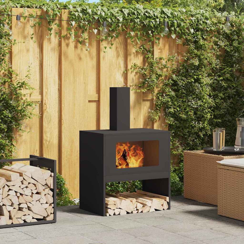 Vidaxl Feuerkorb schwarz 60 x 40 x 96 cm Stahl