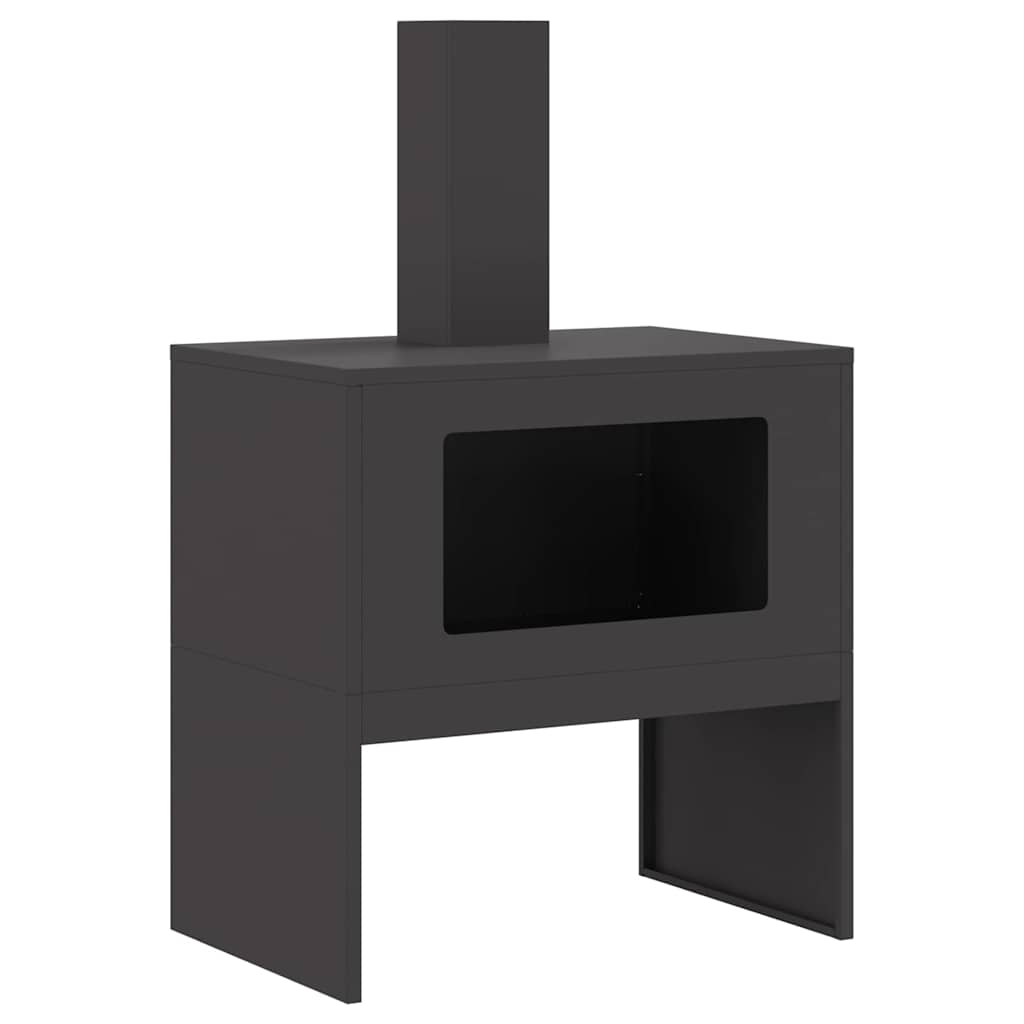 Vidaxl Feuerkorb schwarz 60 x 40 x 96 cm Stahl