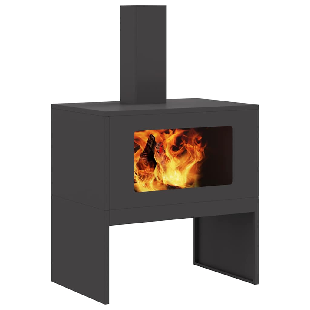 Vidaxl Feuerkorb schwarz 60 x 40 x 96 cm Stahl