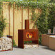 Vidaxl Feuerkorb braun 60 x 40 x 96 cm Cortenstahl