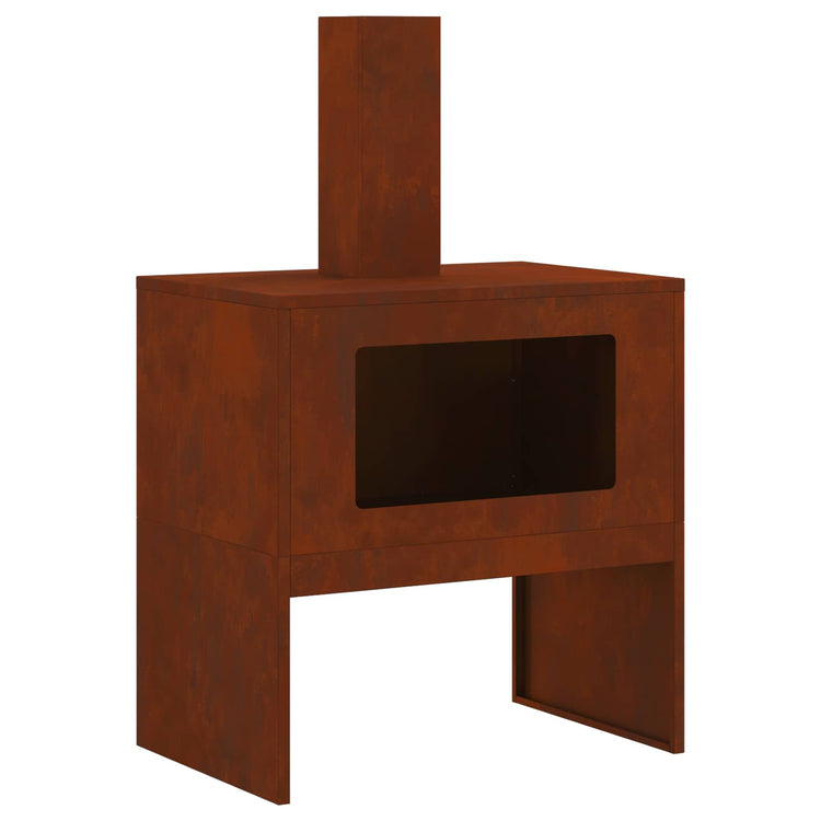 Vidaxl Feuerkorb braun 60 x 40 x 96 cm Cortenstahl