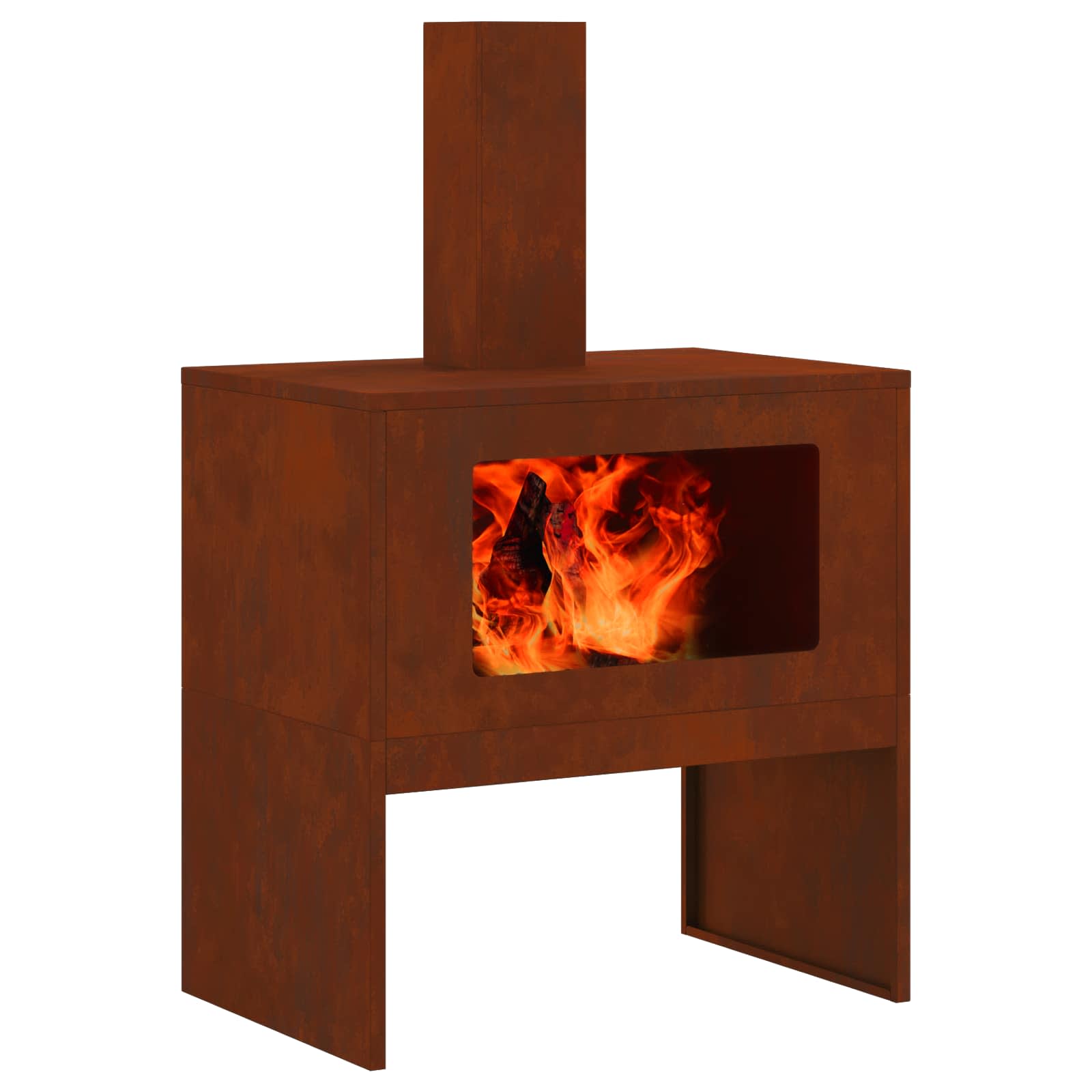 Vidaxl Feuerkorb braun 60 x 40 x 96 cm Cortenstahl