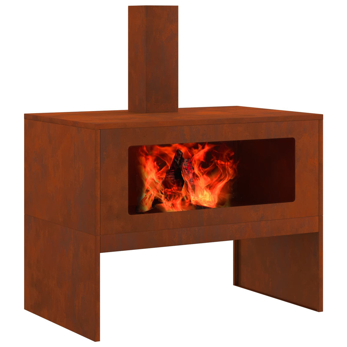 Vidaxl Feuerkorb braun 80 x 50 x 96 cm Cortenstahl