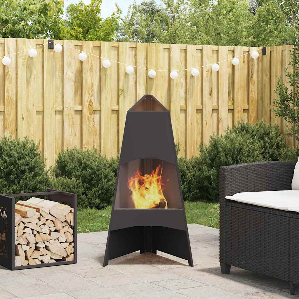 Vidaxl Feuerkorb schwarz 50 x 50 x 95 cm Stahl