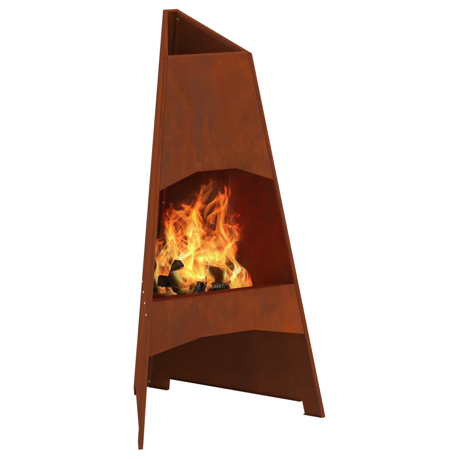 Vidaxl Feuerkorb braun 50 x 50 x 95 cm Cortenstahl