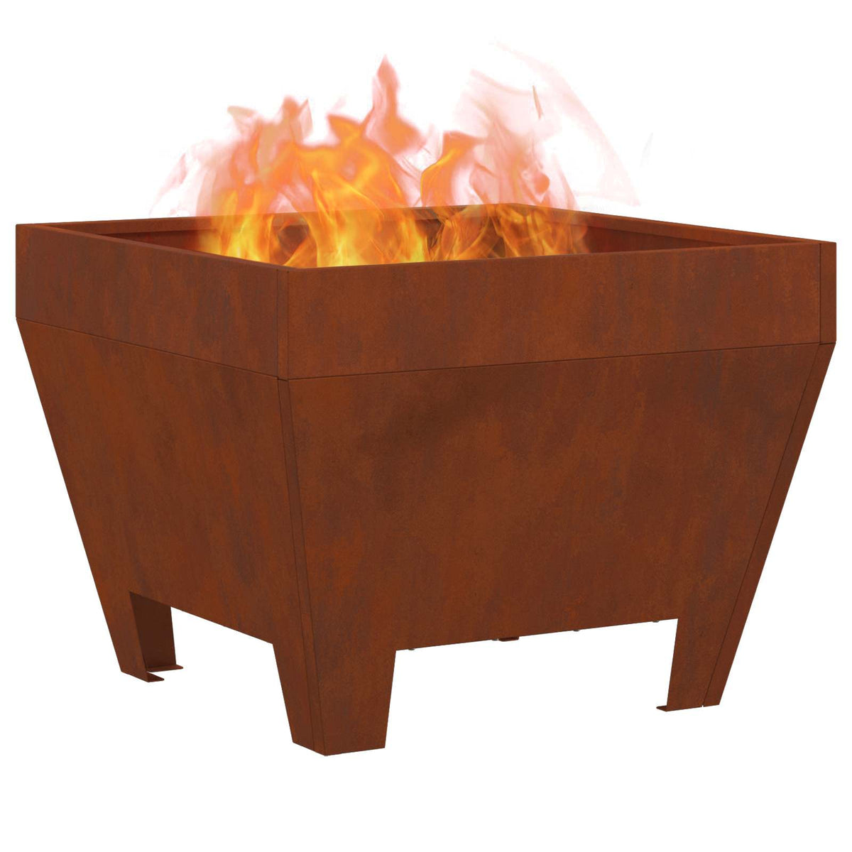 Vidaxl Feuerkorb braun 50 x 50 x 38 cm Cortenstahl