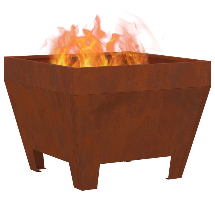 Vidaxl Feuerkorb braun 50 x 50 x 38 cm Cortenstahl