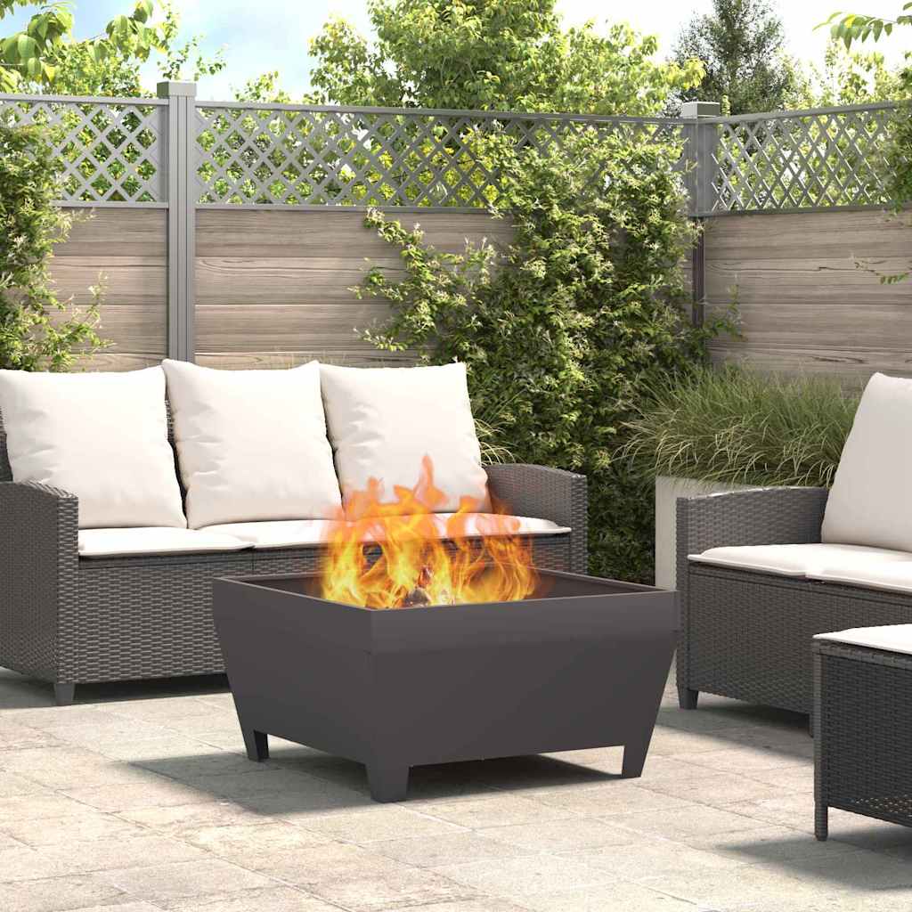 Vidaxl Feuerkorb schwarz 80 x 80 x 43 cm Stahl