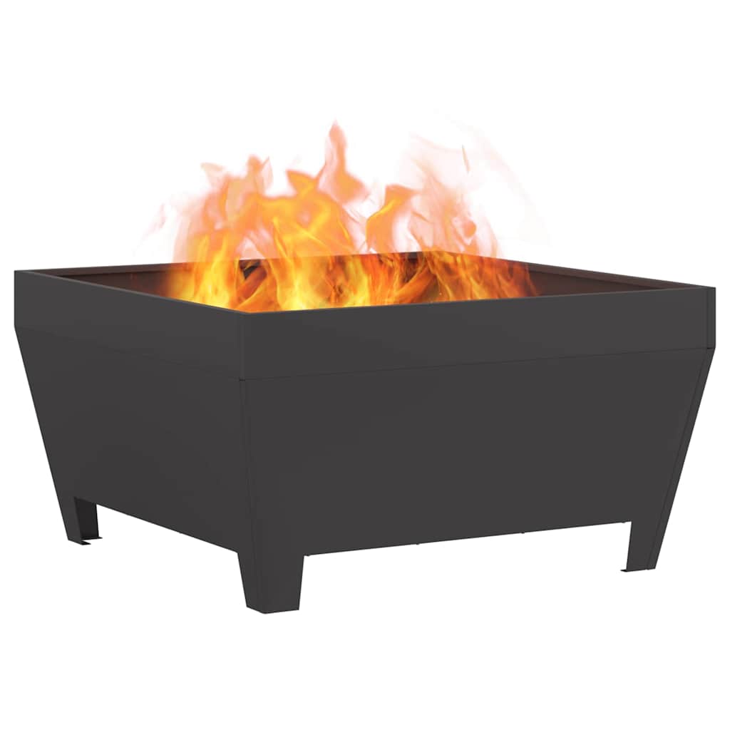 Vidaxl Feuerkorb schwarz 80 x 80 x 43 cm Stahl