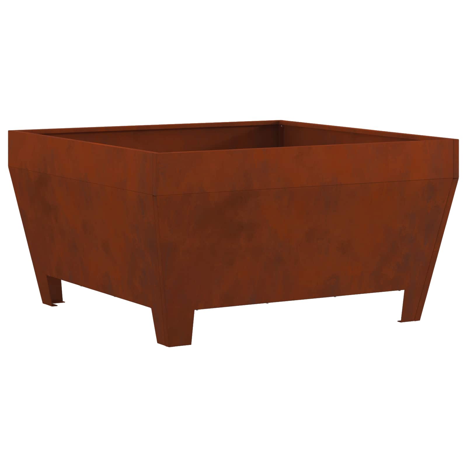 Vidaxl Feuerkorb braun 80 x 80 x 43 cm Cortenstahl