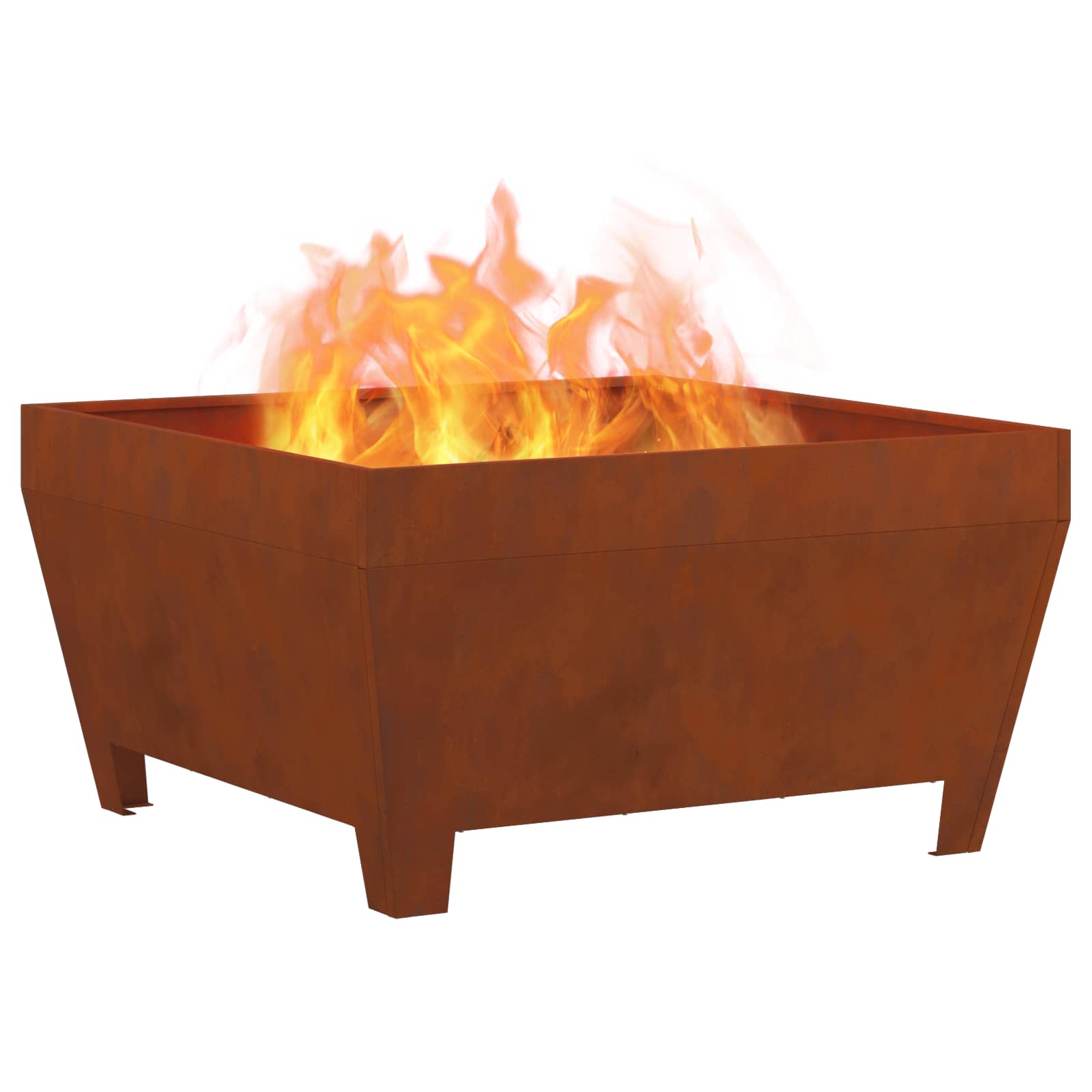 Vidaxl Feuerkorb braun 80 x 80 x 43 cm Cortenstahl