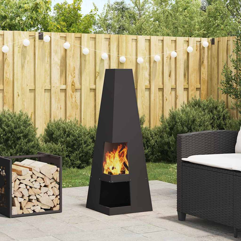 Vidaxl Feuerkorb schwarz 35 x 35 x 100 cm Stahl