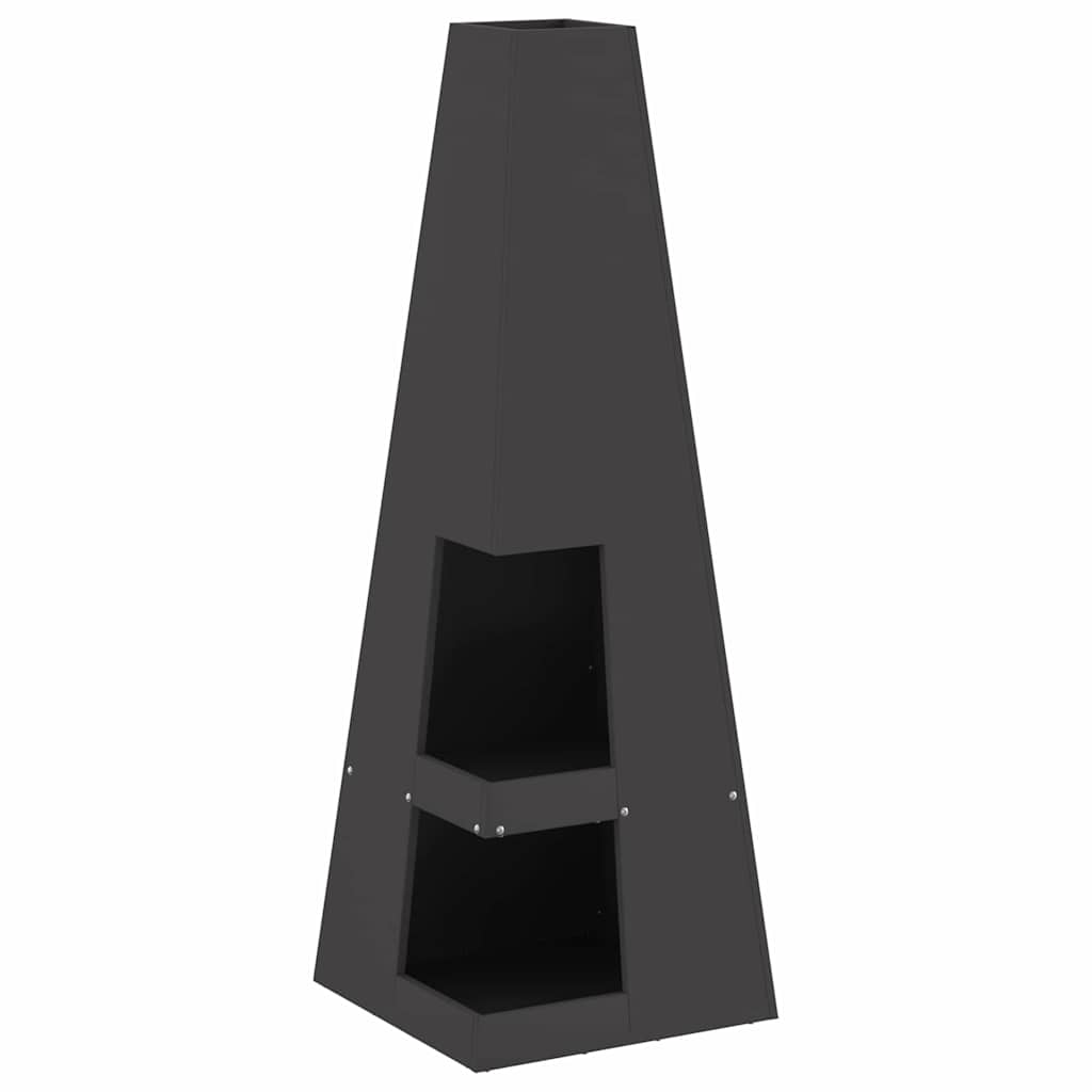 Vidaxl Feuerkorb schwarz 35 x 35 x 100 cm Stahl