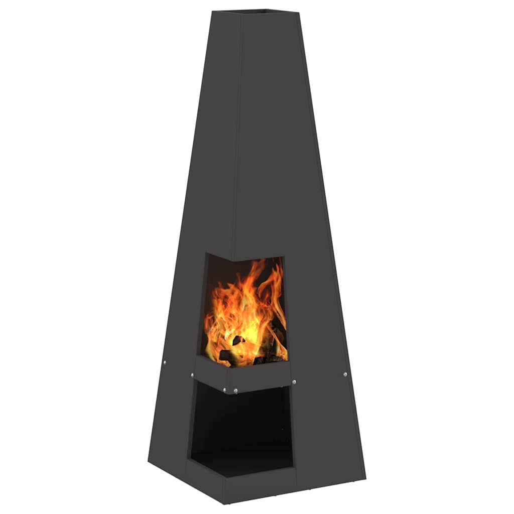 Vidaxl Feuerkorb schwarz 35 x 35 x 100 cm Stahl