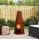 Vidaxl Feuerkorb braun 35 x 35 x 100 cm wetterbeständiger Stahl