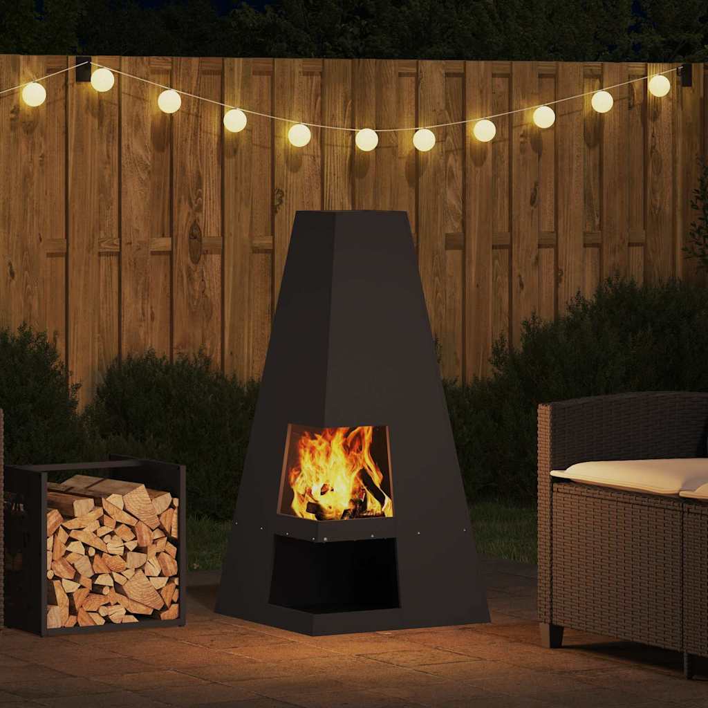 Vidaxl Feuerkorb schwarz 50 x 50 x 100 cm Stahl