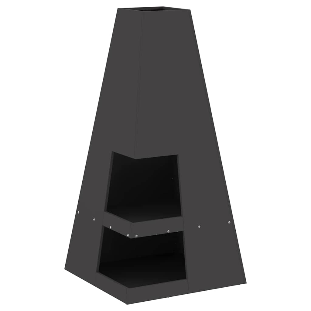 Vidaxl Feuerkorb schwarz 50 x 50 x 100 cm Stahl