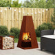 Vidaxl Feuerkorb braun 50 x 50 x 100 cm Stahl
