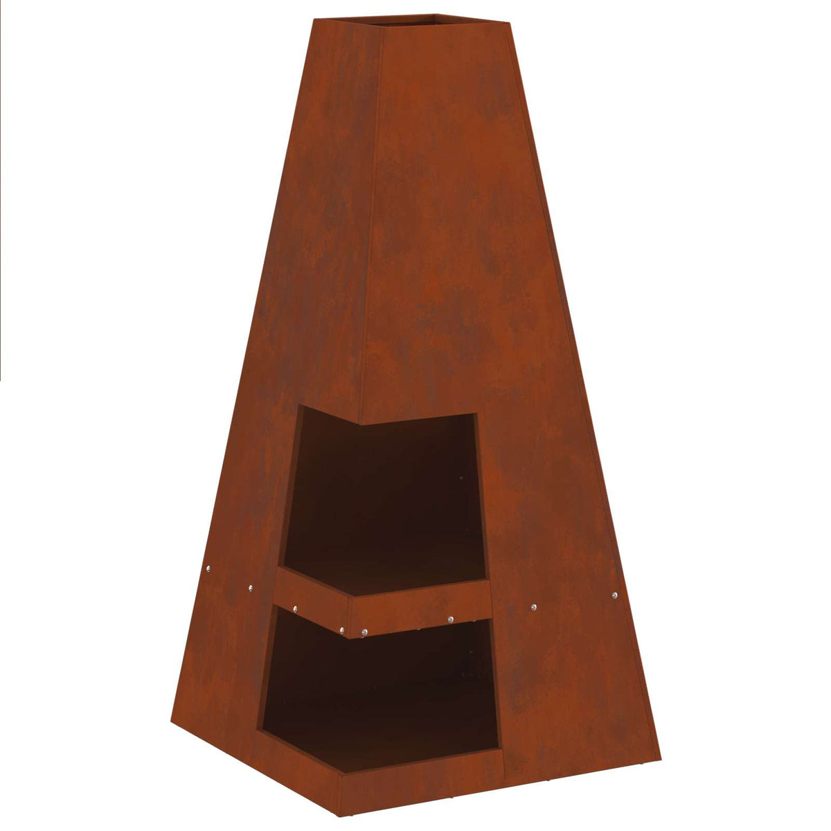 Vidaxl Feuerkorb braun 50 x 50 x 100 cm Stahl