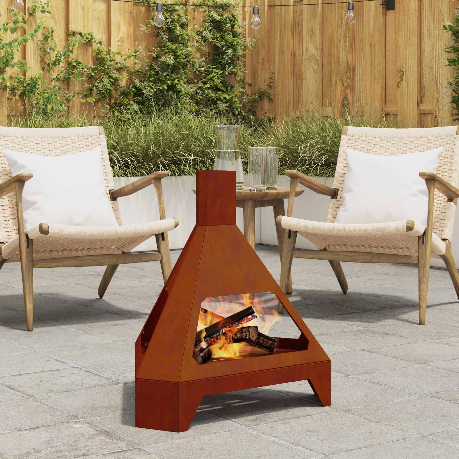 Vidaxl Feuerkorb braun 50 x 43 x 52 cm Cortenstahl