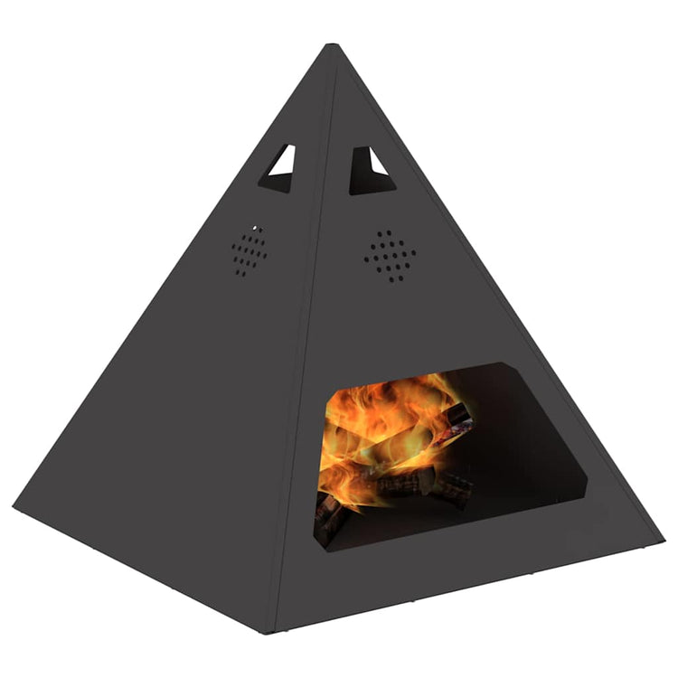 Vidaxl Feuerkorb schwarz 50 x 50 x 51 cm Stahl