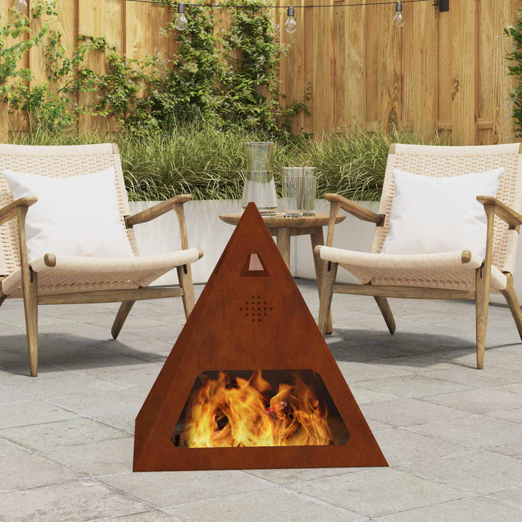 Vidaxl Feuerkorb braun 50 x 50 x 51 cm Cortenstahl