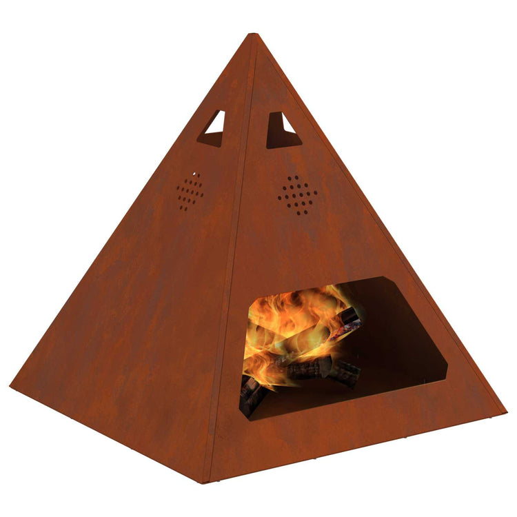 Vidaxl Feuerkorb braun 50 x 50 x 51 cm Cortenstahl