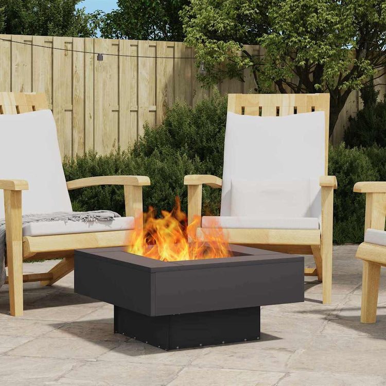 Vidaxl Feuerkorb schwarz 60 x 60 x 30 cm Stahl
