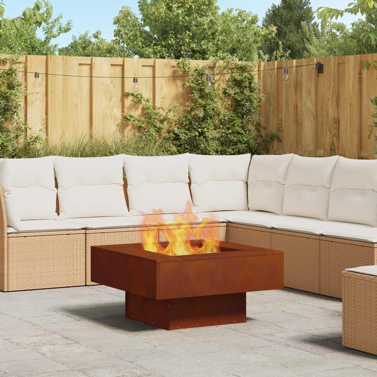 Vidaxl Feuerkorb braun 80 x 80 x 40 cm Cortenstahl