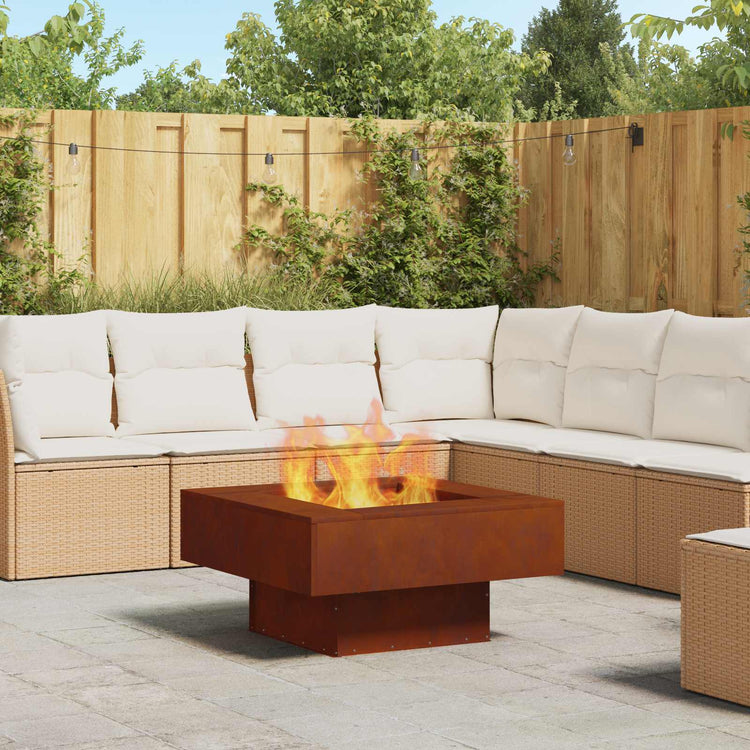 Vidaxl Feuerkorb braun 80 x 80 x 40 cm Cortenstahl