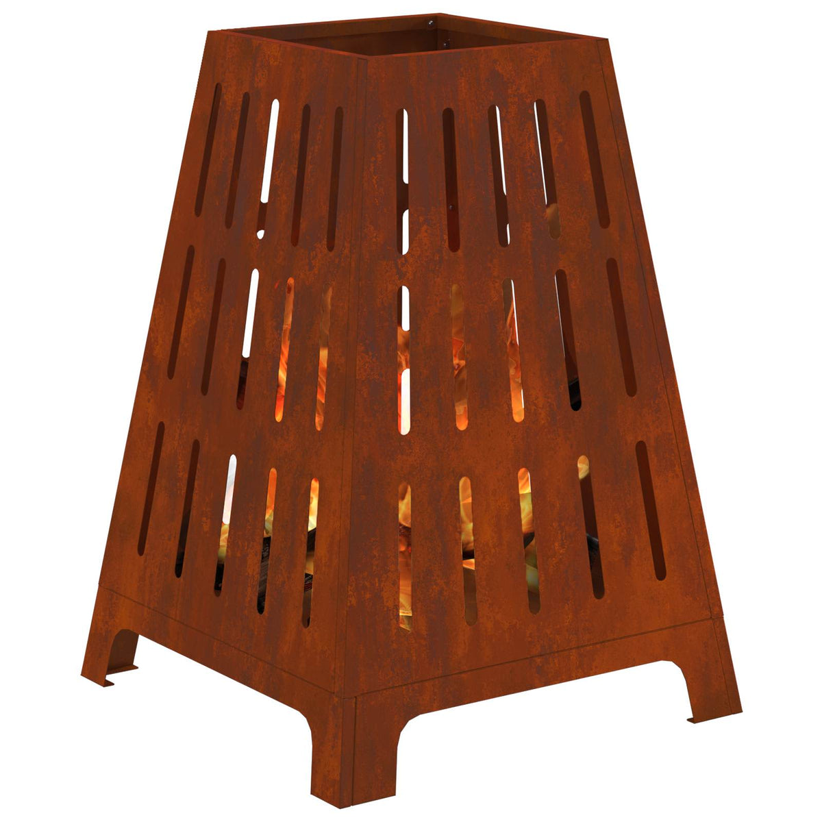 Vidaxl Feuerkorb braun 50 x 50 x 70 cm Cortenstahl