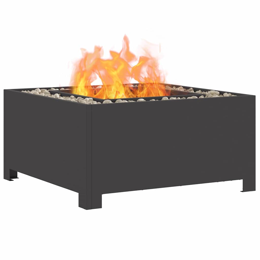 Vidaxl Feuerkorb schwarz 60 x 60 x 30 cm Stahl