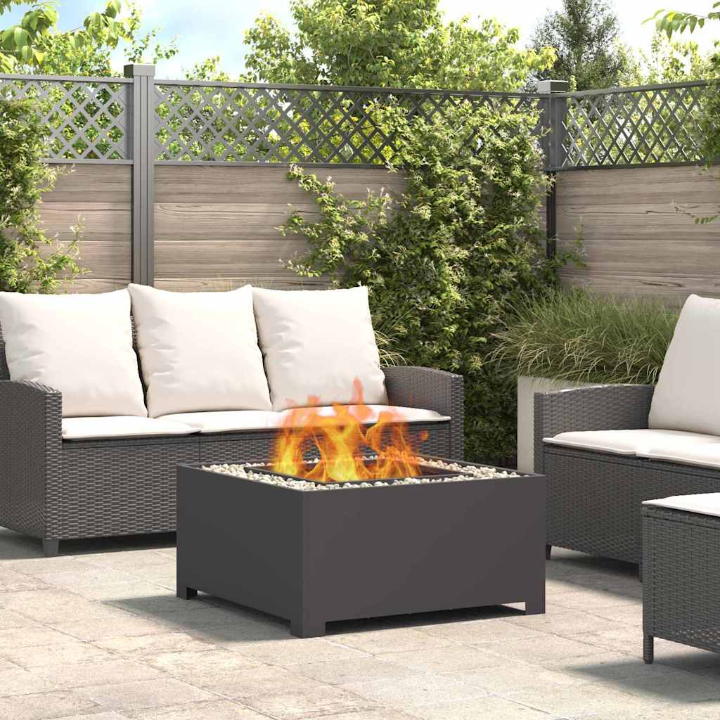 Vidaxl Feuerkorb schwarz 80 x 80 x 40 cm Stahl