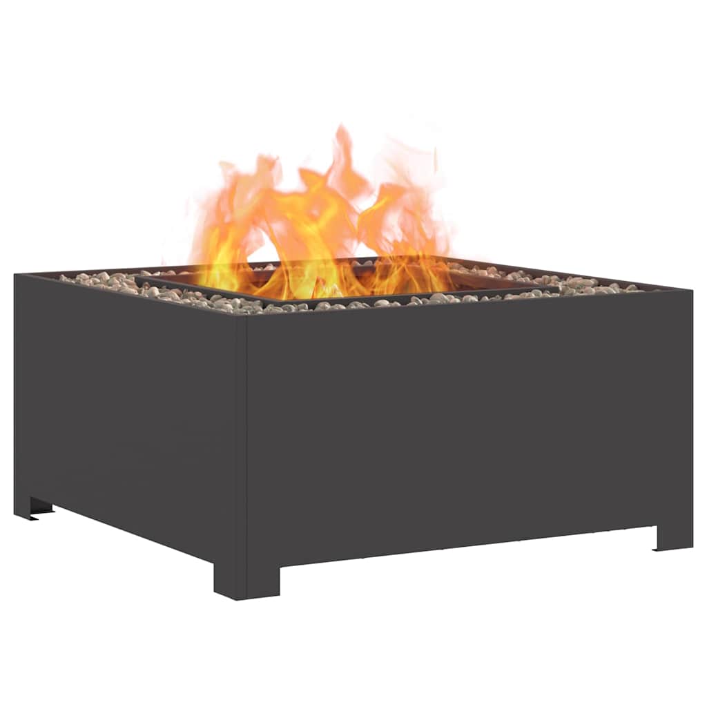 Vidaxl Feuerkorb schwarz 80 x 80 x 40 cm Stahl