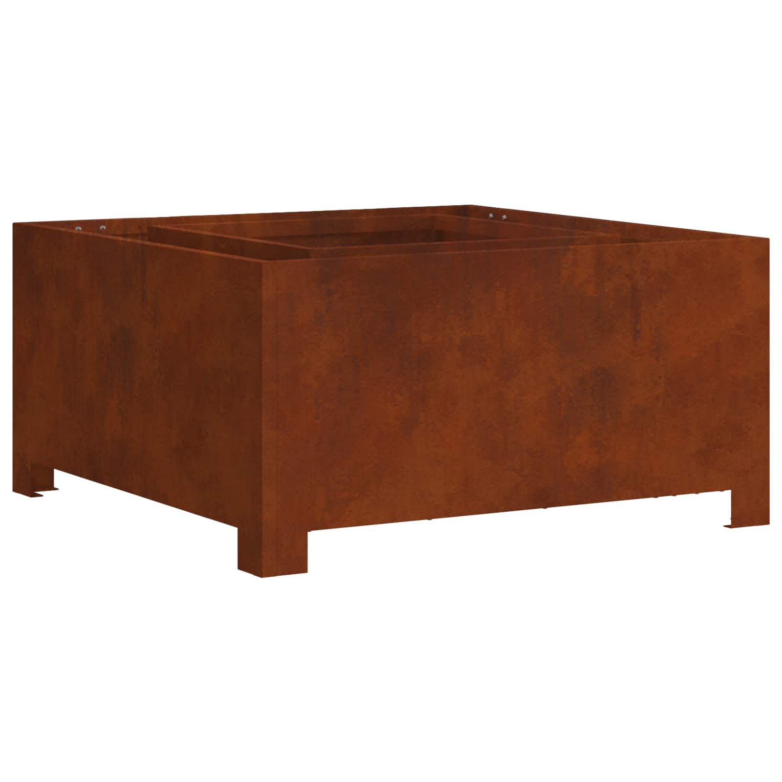 Vidaxl Feuerkorb braun 80 x 80 x 40 cm Cortenstahl