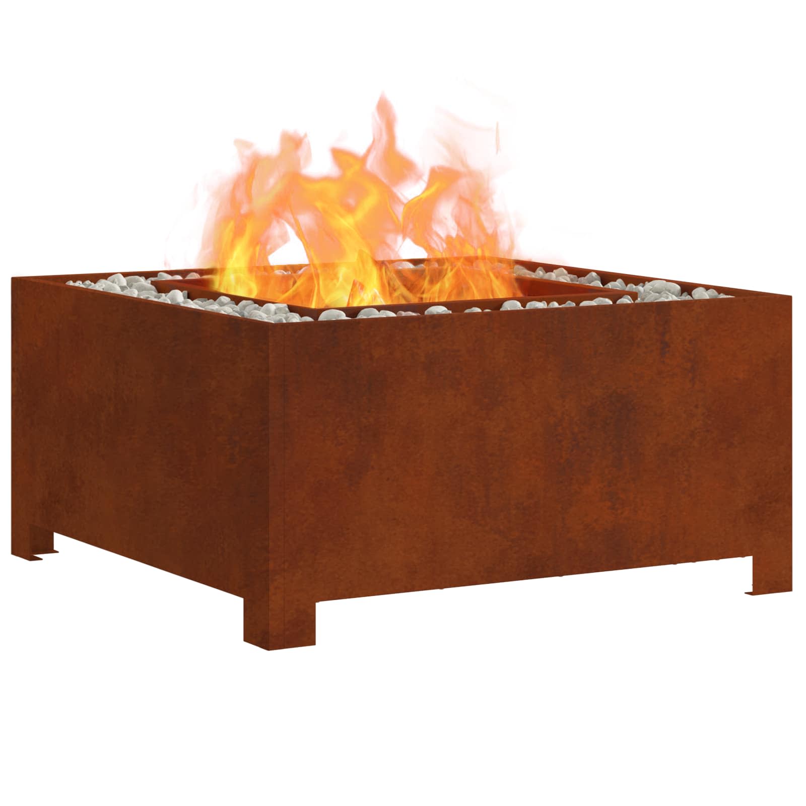 Vidaxl Feuerkorb braun 80 x 80 x 40 cm Cortenstahl
