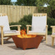 Vidaxl Feuerkorb braun 60 x 60 x 30 cm aus witterungsbeständigem Stahl