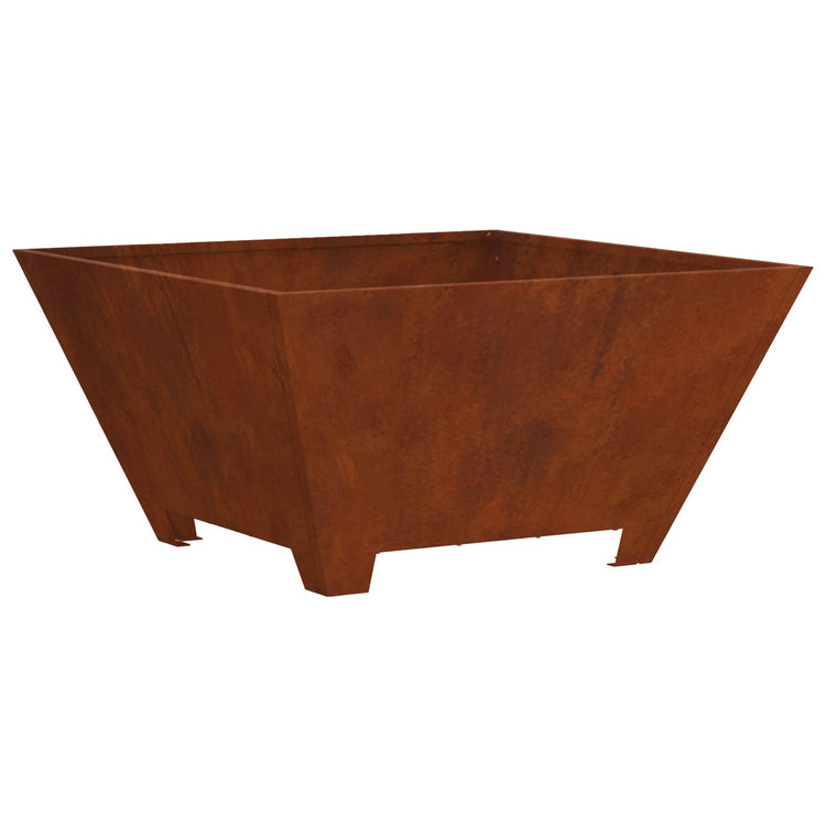 Vidaxl Feuerkorb braun 60 x 60 x 30 cm aus witterungsbeständigem Stahl