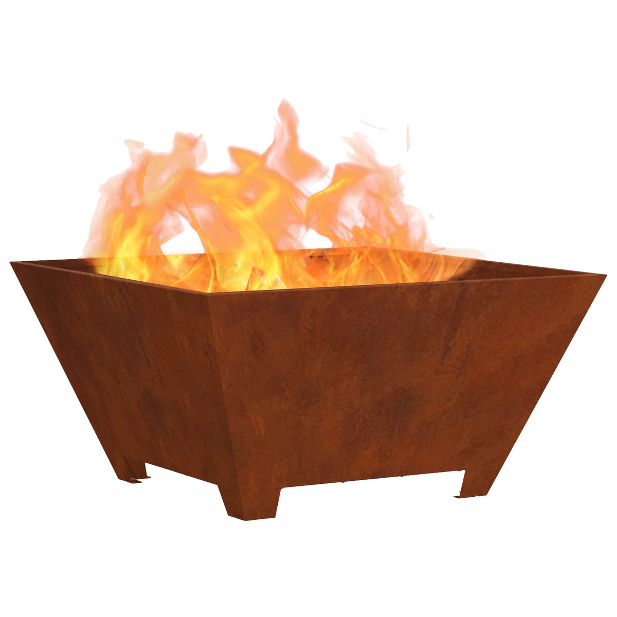 Vidaxl Feuerkorb braun 60 x 60 x 30 cm aus witterungsbeständigem Stahl