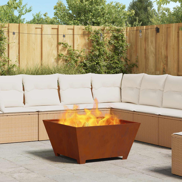 Vidaxl Feuerkorb braun 80 x 80 x 40 cm Cortenstahl