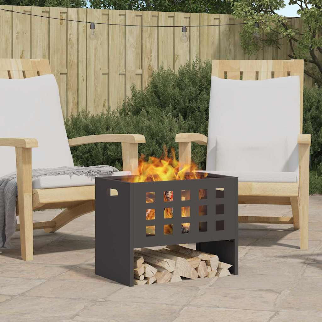Vidaxl Feuerkorb schwarz 50 x 30 x 40 cm Stahl