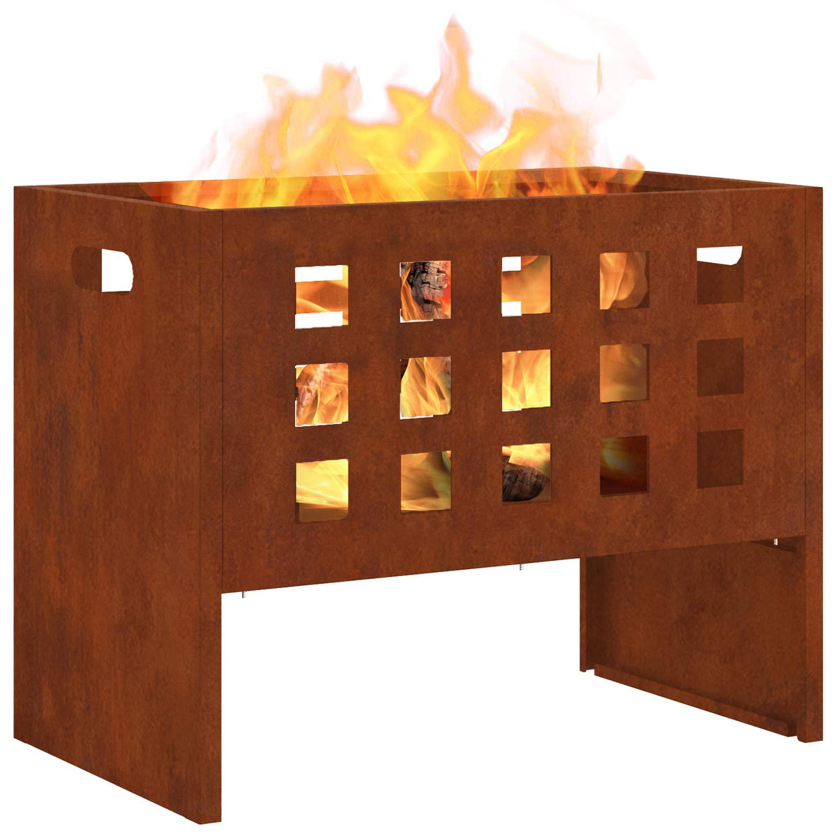 Vidaxl Feuerkorb braun 50 x 30 x 40 cm Stahl